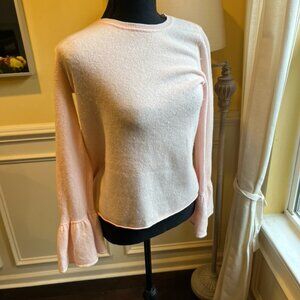 Only Mine 100% Cashmere Pink Bell Sleeve Sweater Size small